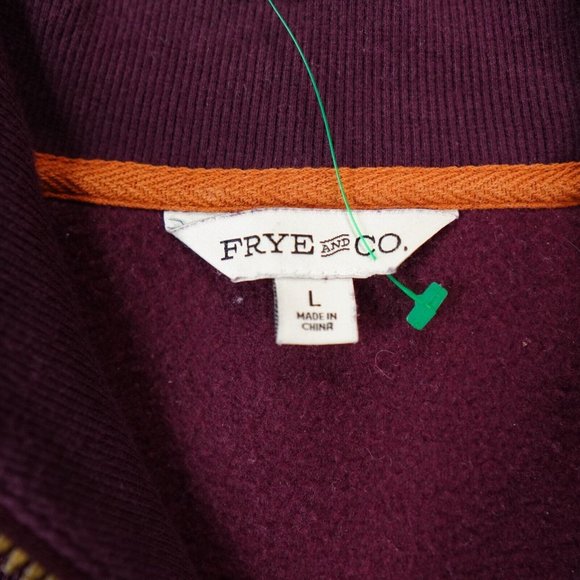 Frye Co Sweater Mens Large Burgundy 1/4 Zip‎ Pullover Warm Outdoors Comfort - Picture 7 of 8